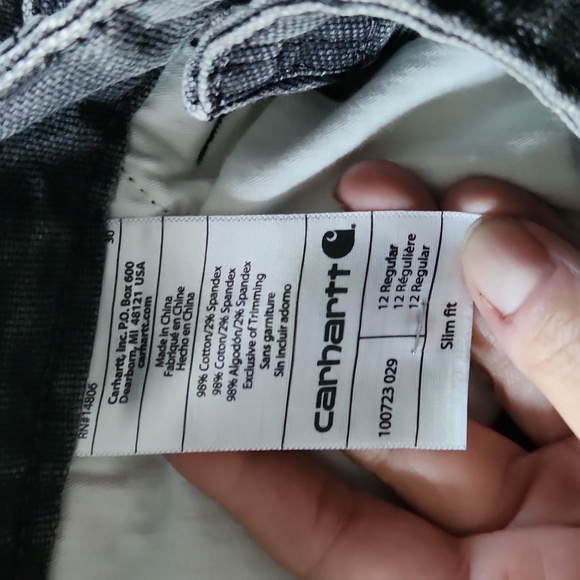 Carhartt slim straight carpenter twill double reinforced work workwear jeans 12 - Picture 10 of 10